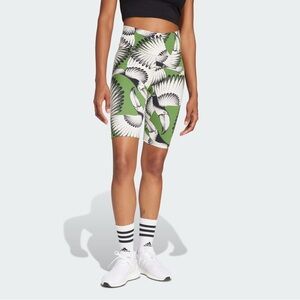 FARM Rio x Adidas Women's Green and White Patterned Bike Shorts